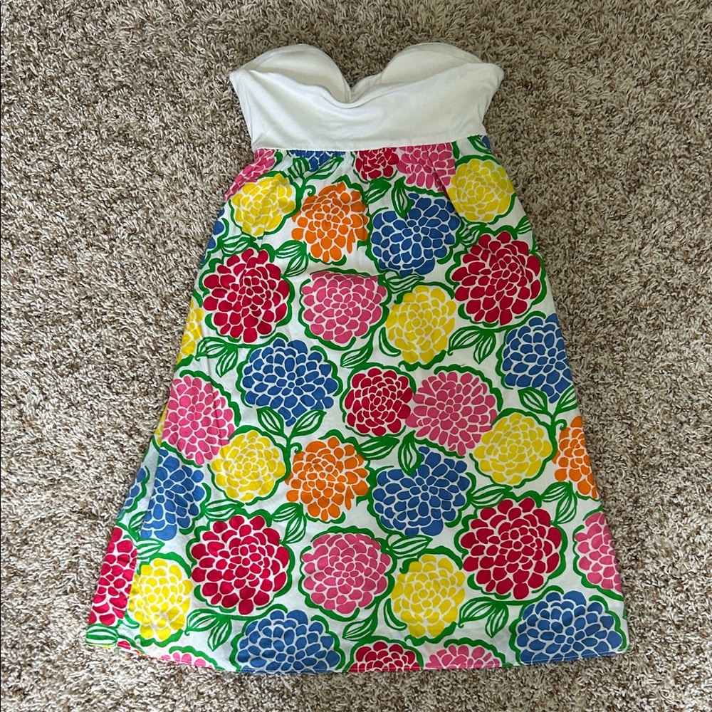 Lily Pulitzer Small Floral Strapless Empire Waist Dress - Picture 5 of 7